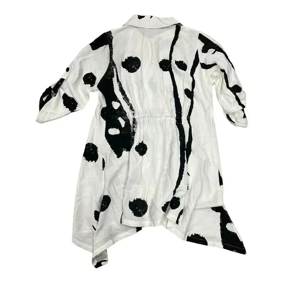 Neo Noble White Artsy Cinched Shirt Dress M - Picture 4 of 8